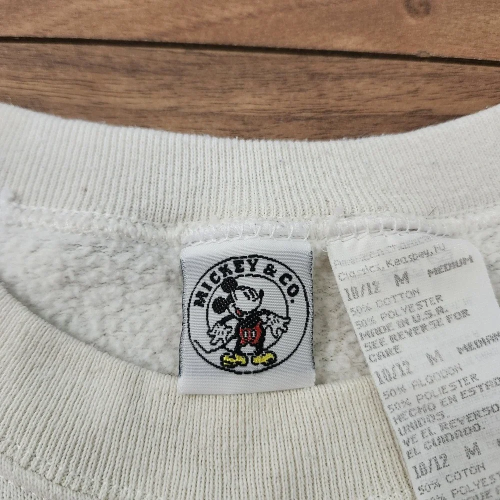 VTG 90s Disney Mickey Mouse Graphic Big Logo Crewneck Sweatshirt Sz Youth Medium